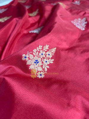 Pure Katan Silk Handloom Banarasi Saree - All Over Kadhua Meenakari Motifs