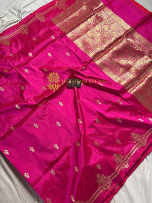Rani Pure Katan Silk Handloom Banarasi Saree - All Over Kadhua Motifs