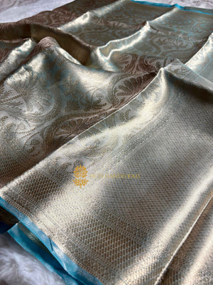 Pure Tissue Silk Tanchui Brocade Handloom Banarasi Saree