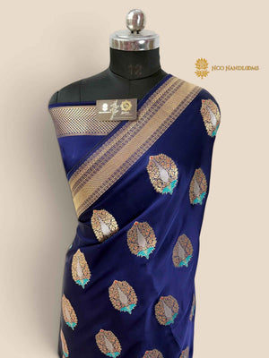 Nita Ambani Premium Mashru Crepe Silk Banarasi Saree - All Over Meenakari Motifs