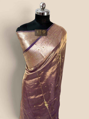 Pure Kora Tissue Handloom Banarasi Saree - Handwork