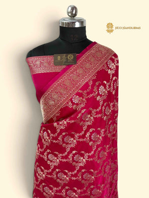 Premium Mashru Katan Silk Banarasi Saree - All Over Jangla