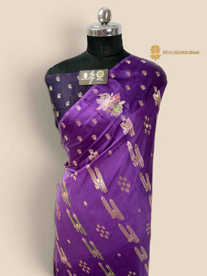 Purple Gradient Premium Soft Silk Banarasi Saree - All Over Meenakari Motifs