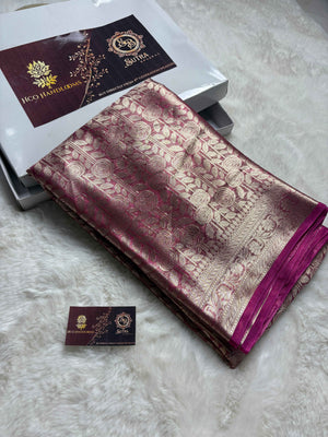 Pure Tissue Silk Tanchui Brocade Handloom Banarasi Saree