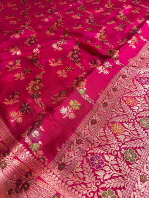 Pure Chiffon Silk Khaddi Banarasi With Floral Motifs