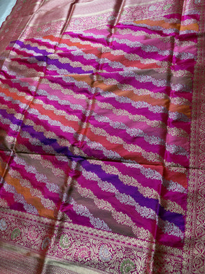 Pure Katan Silk Handloom Banarasi Dupatta - All Over Rangkat Kadhyal Lahariya