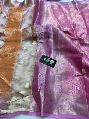 Pure Chiniya Silk Handloom Banarasi Saree - Dual Design