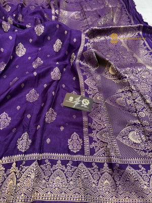 Purple Premium Soft Silk Banarasi Saree - All Over Motifs