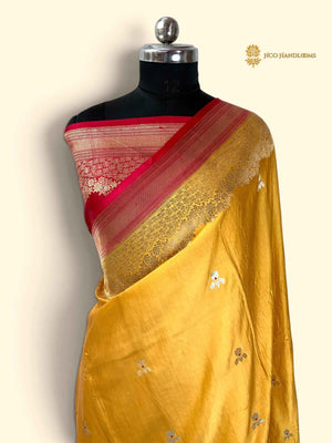 Pure Mashru Silk Handloom Bnarasi Saree - All Over Meenakari Motifs