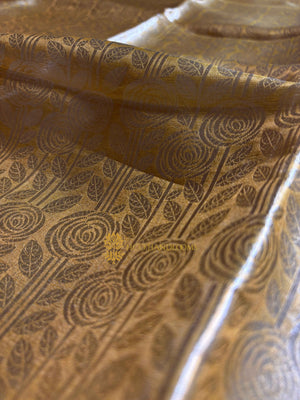 Pure Tissue Silk Tanchui Brocade Handloom Banarasi Saree