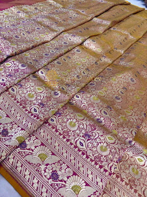 Pure Katan Silk Handloom Banarasi Dupatta - All Over Meenakari Tanchui Work