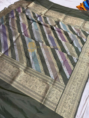 Pure Katan Silk Handloom Banarasi Dupatta - All Over Rangkat Kadhyal Lahariya