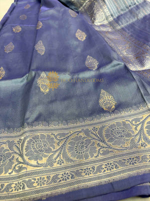 Pure Tissue Silk Handloom Banarasi Dupatta - All Over Kadhua Motifs