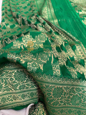 Pure Katan Silk Handloom Banarasi Dupatta - All Over Kadhyal Jaal Work