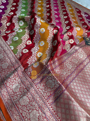 Pure Katan Silk Handloom Kadhua Meenakari Rangkat Banarasi Saree