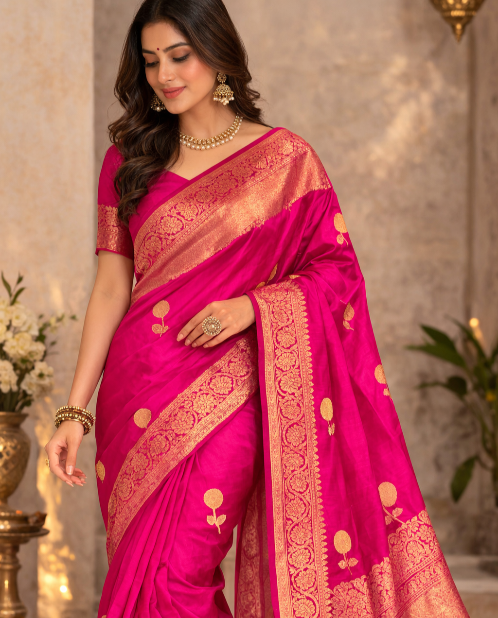 Mango Katan Silk Banarasi Sarees