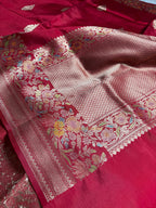 Pure Mango Katan Silk Handloom Banaras Saree - All Over Kadhua Motifs