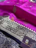 Pink Pure Mango Katan Silk Handloom Banarasi Saree - All Over Kadhua Motifs