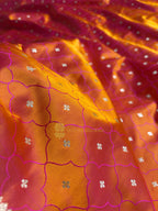 Orange Premium Mashru Katan Silk Small Booti Banarasi Saree