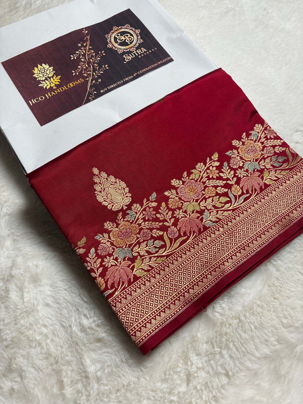 Pure Mango Katan Silk Handloom Banaras Saree - All Over Kadhua Motifs