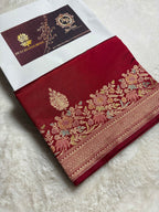 Pure Mango Katan Silk Handloom Banaras Saree - All Over Kadhua Motifs