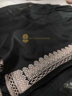 Premium Mashru Katan Silk Floral Motifs Banarasi Saree