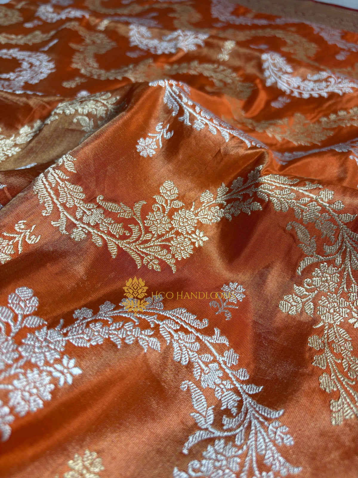 Pure Tissue Sik Handloom Banarasi Saree - All Over Lahariya Pattern