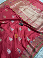 Pure Katan Silk Handloom Banarasi Saree - All Over Kadhua Meenakari Motifs