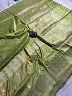 Pure Katan Silk Handloom Banarasi Saree - All Over Kadhua Meenakari Motifs