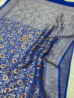 Premium Mashru Katan Silk Meenakari Jangla Banarasi Saree