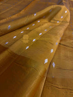 Pure Raw Mango Silk Handloom Banarasi Saree - All Over Kadhua Motifs