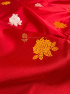 Premium Mashru Katan Silk Meenakari Floral Motifs Banarasi Saree