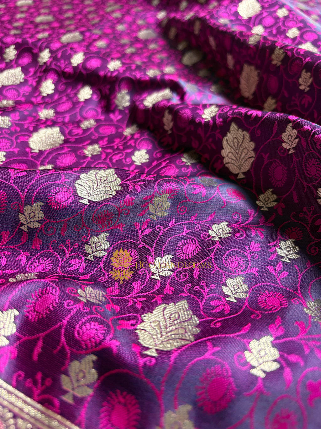 Purple Premium Mashru Katan Silk Tanchui Brocade Banarasi Saree
