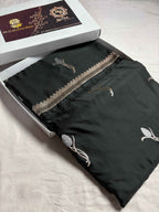 Premium Mashru Katan Silk Floral Motifs Banarasi Saree