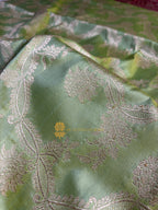 Pure Katan Silk Handloom Banarasi Saree - All Over Kadhua Jangla