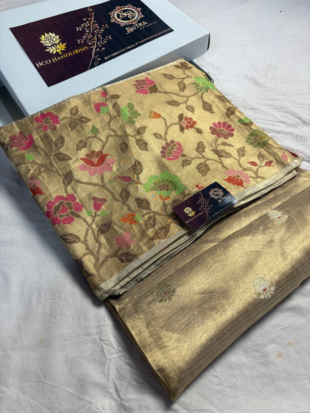 Pure Tissue Silk Handloom Meenakari Banarasi Saree