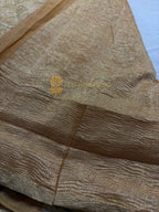 Pure Moonga Crush Tissue Silk Handloom Banarasi Saree