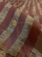 Pure Moonga Crush Tissue Silk Handloom Banarasi Saree