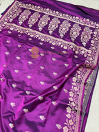 Premium Mashru Katan Silk Floral Motifs Banarasi Saree