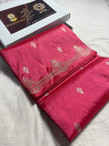 Pink Pure Katan Silk Handloom Banarasi Saree - All Over Kadhua Motifs
