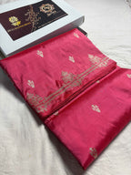 Pink Pure Katan Silk Handloom Banarasi Saree - All Over Kadhua Motifs