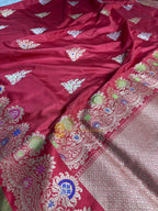 Pure Katan Silk Handloom Banarasi Saree - All Over Kadhua Meenakari Motifs