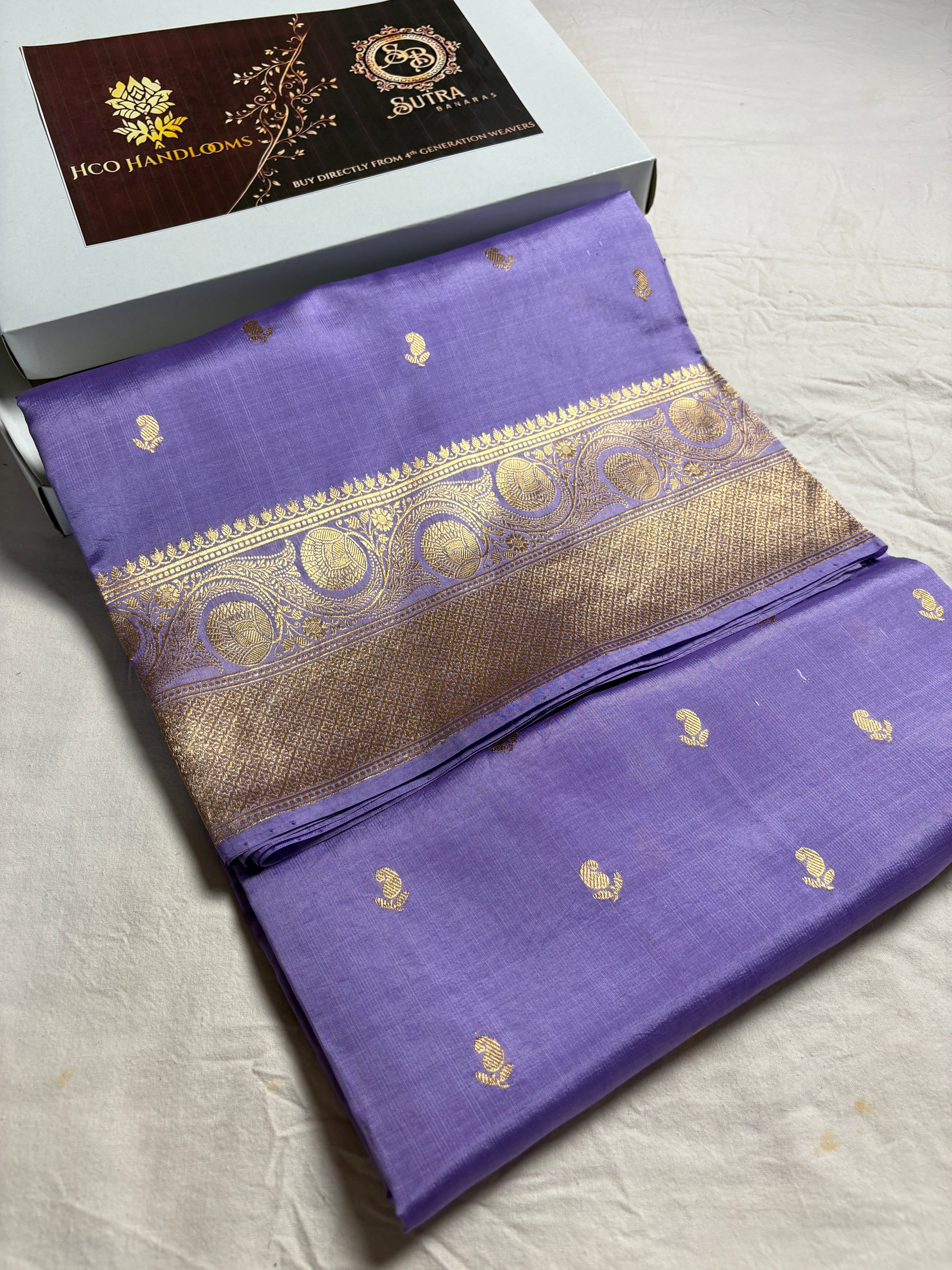 Mauve Pure Mango Katan Silk Handloom Banarasi Saree - All Over Kadhua Motifs