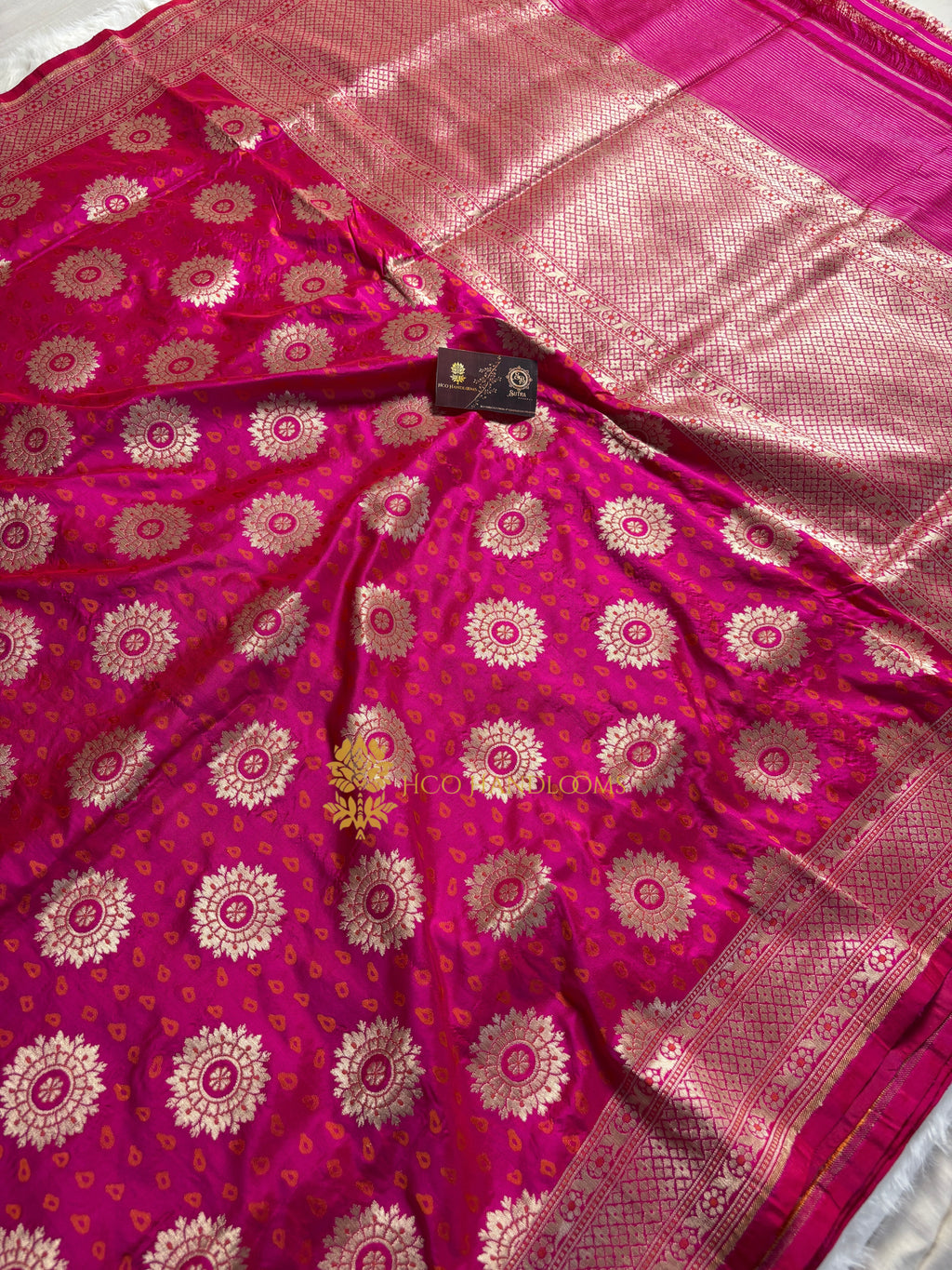 Pure Katan Silk Handloom Banarasi Saree - All Over Jangla