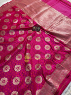 Pure Katan Silk Handloom Banarasi Saree - All Over Jangla