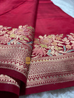 Pure Mango Katan Silk Handloom Banaras Saree - All Over Kadhua Motifs