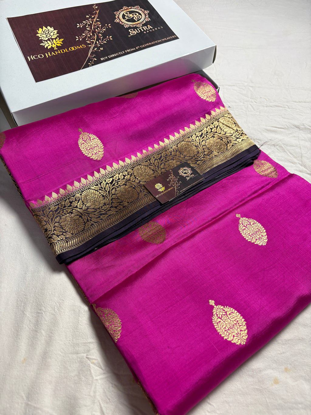 Pink Pure Mango Katan Silk Handloom Banarasi Saree - All Over Kadhua Motifs
