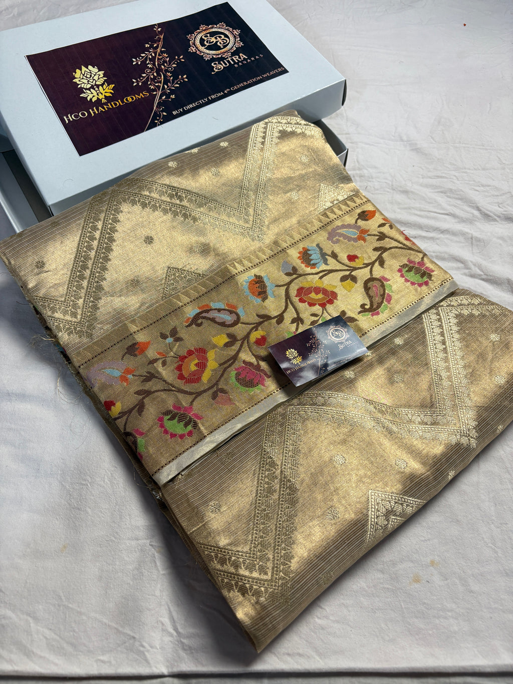 Pure Tissue Silk Meenakari Handloom Banarasi Saree