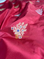 Pure Katan Silk Handloom Banarasi Saree - All Over Kadhua Meenakari Motifs