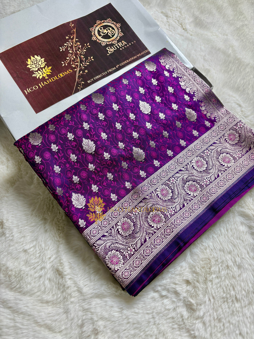 Purple Premium Mashru Katan Silk Tanchui Brocade Banarasi Saree